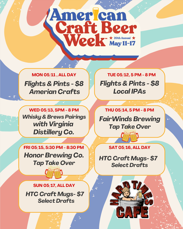 a poster with a list of craft beer week