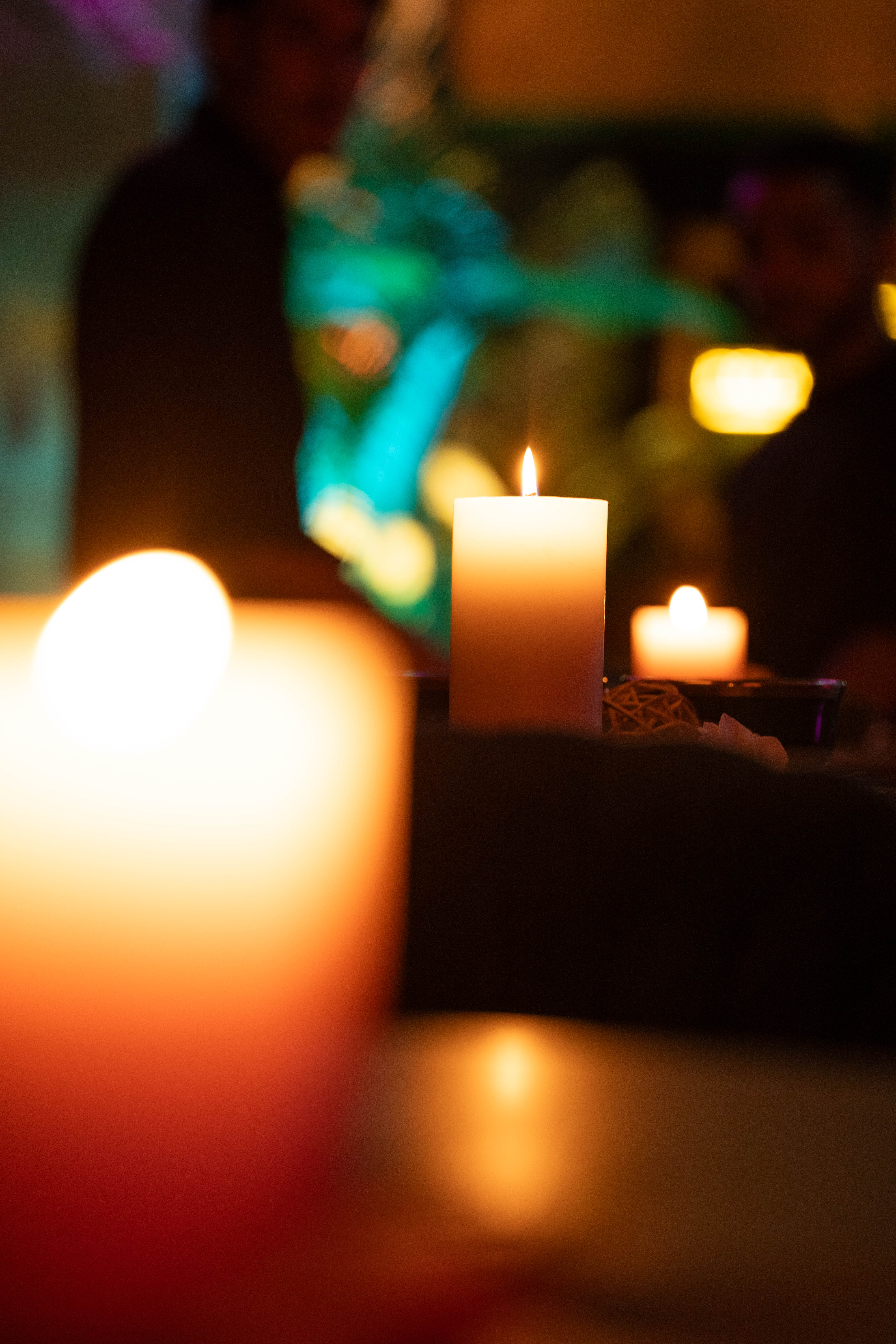 a close up of a candle