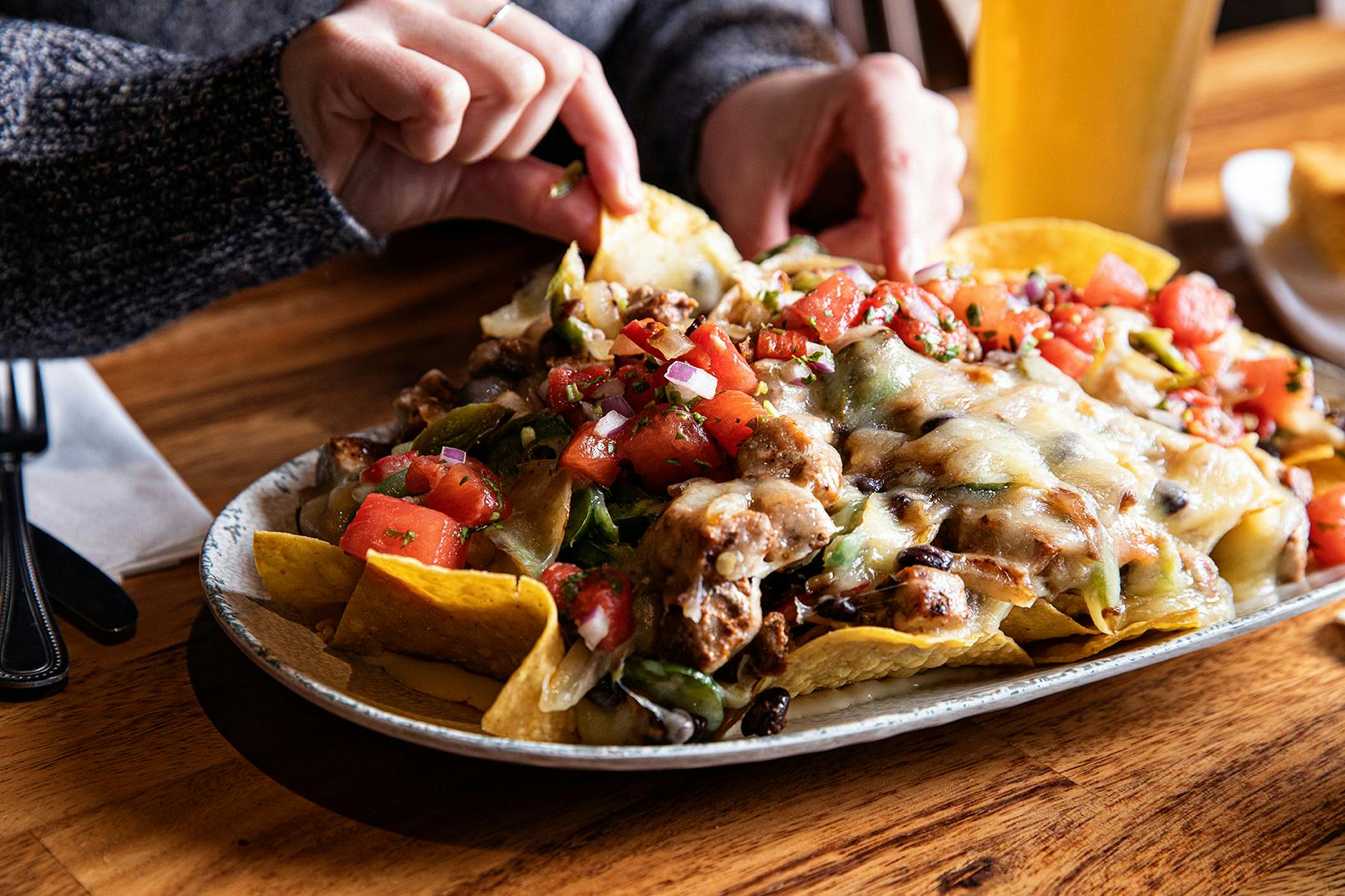 a plate of nachos