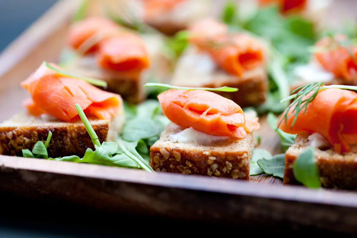 a close up of food
