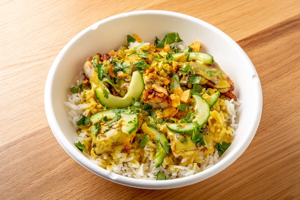 a bowl of food on a plate