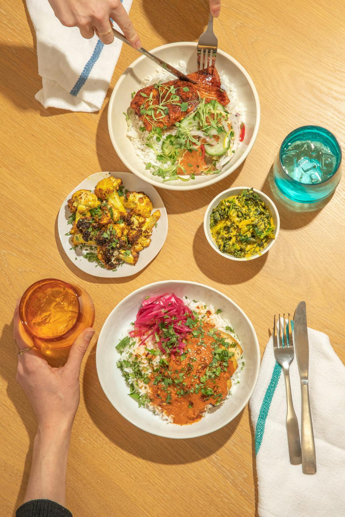 food on a table