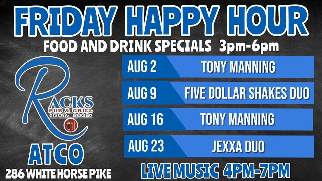 Friday Night Live Music Happy Hour Racks Pub & Grill