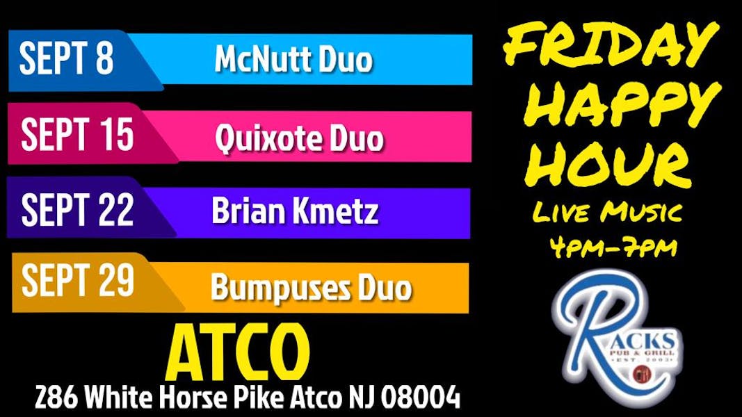 Friday Night Live Music Happy Hour Racks Pub & Grill