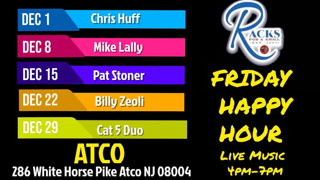 Friday Night Live Music Happy Hour Racks Pub & Grill