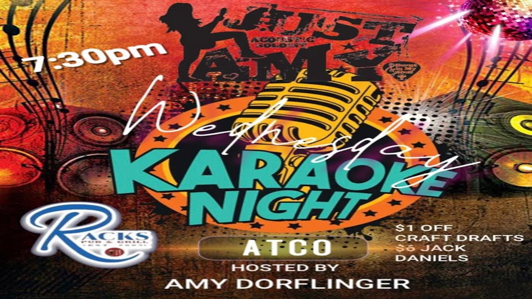 Wednesday Karaoke with Amy Dorfinger Racks Pub & Grill