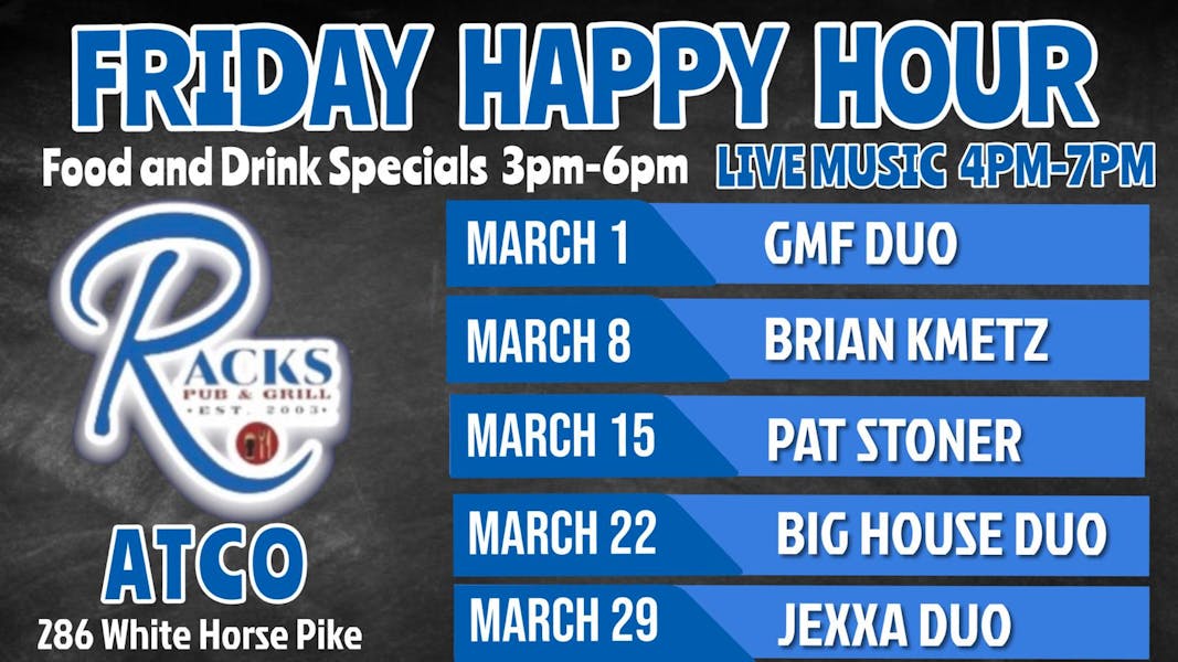 Friday Night Live Music Happy Hour Racks Pub & Grill