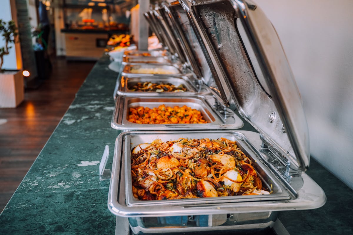 a tray of food on a table