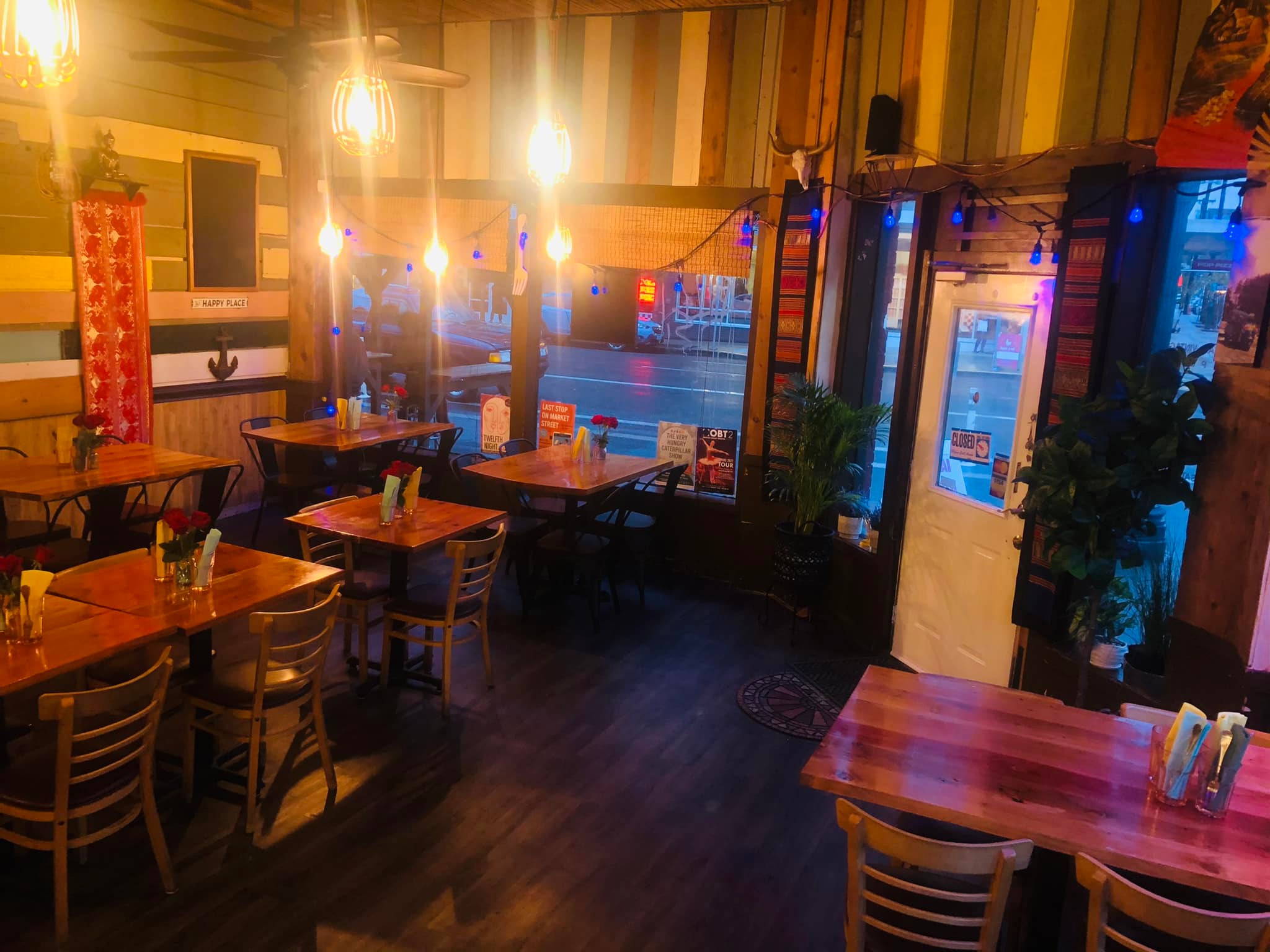 a room filled with furniture and a table