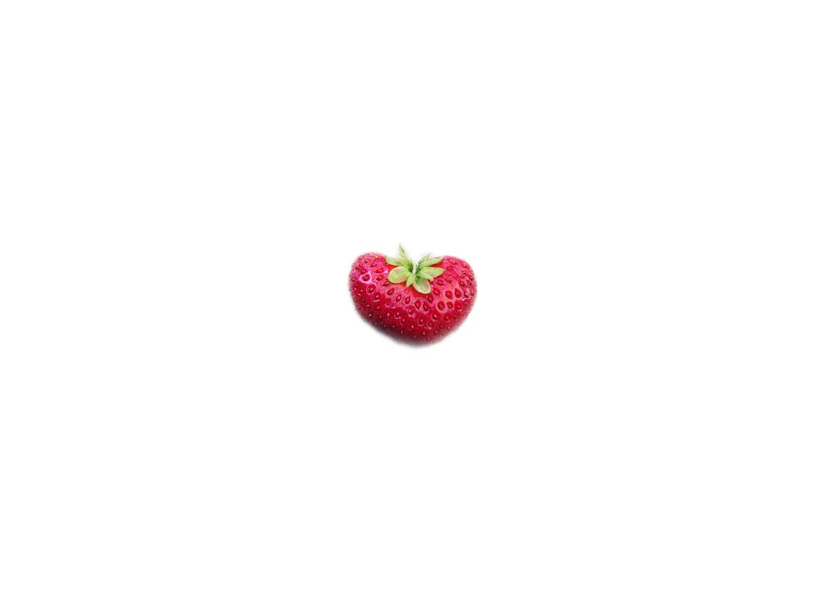 a heart shaped strawberry