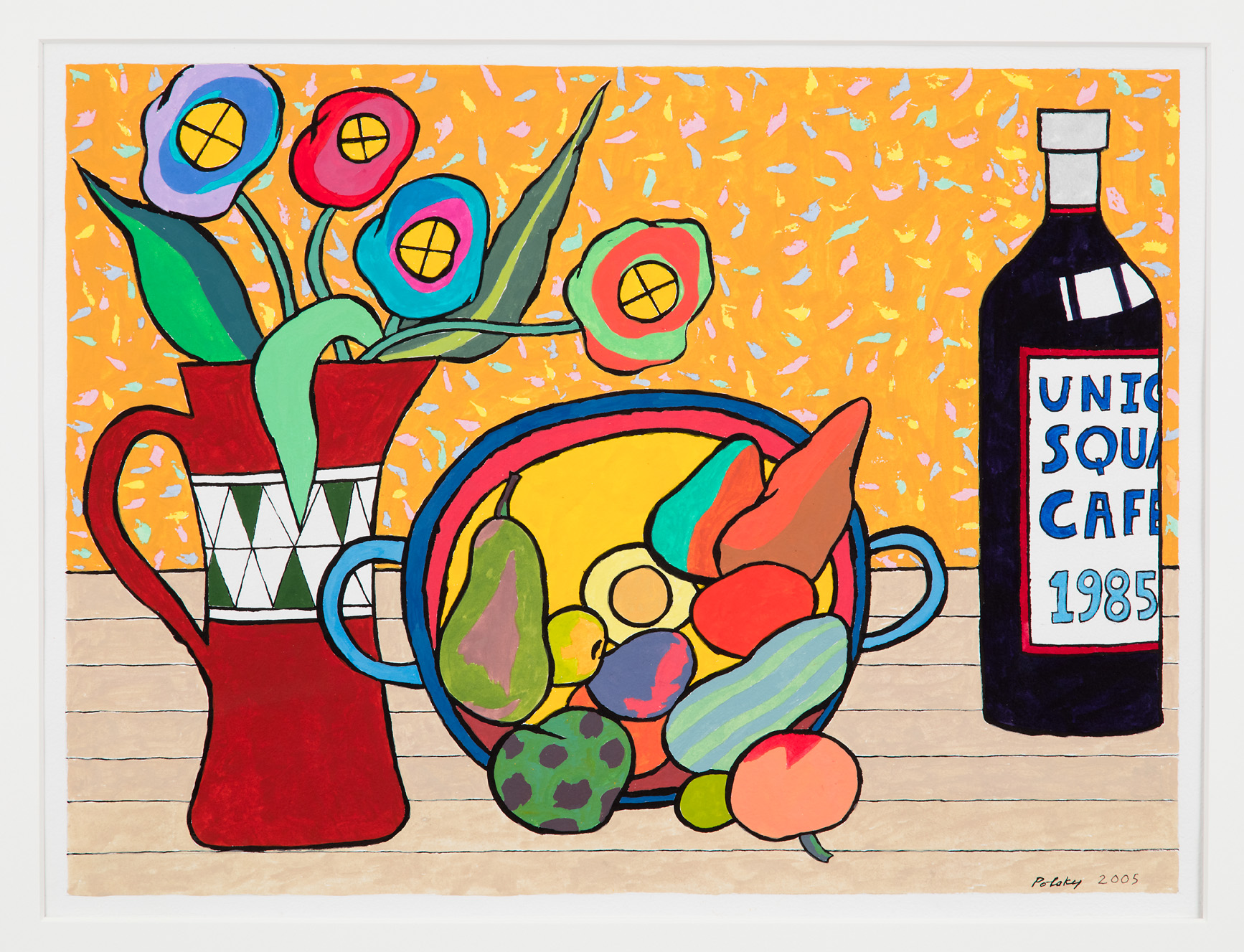 a close up of wine bottles