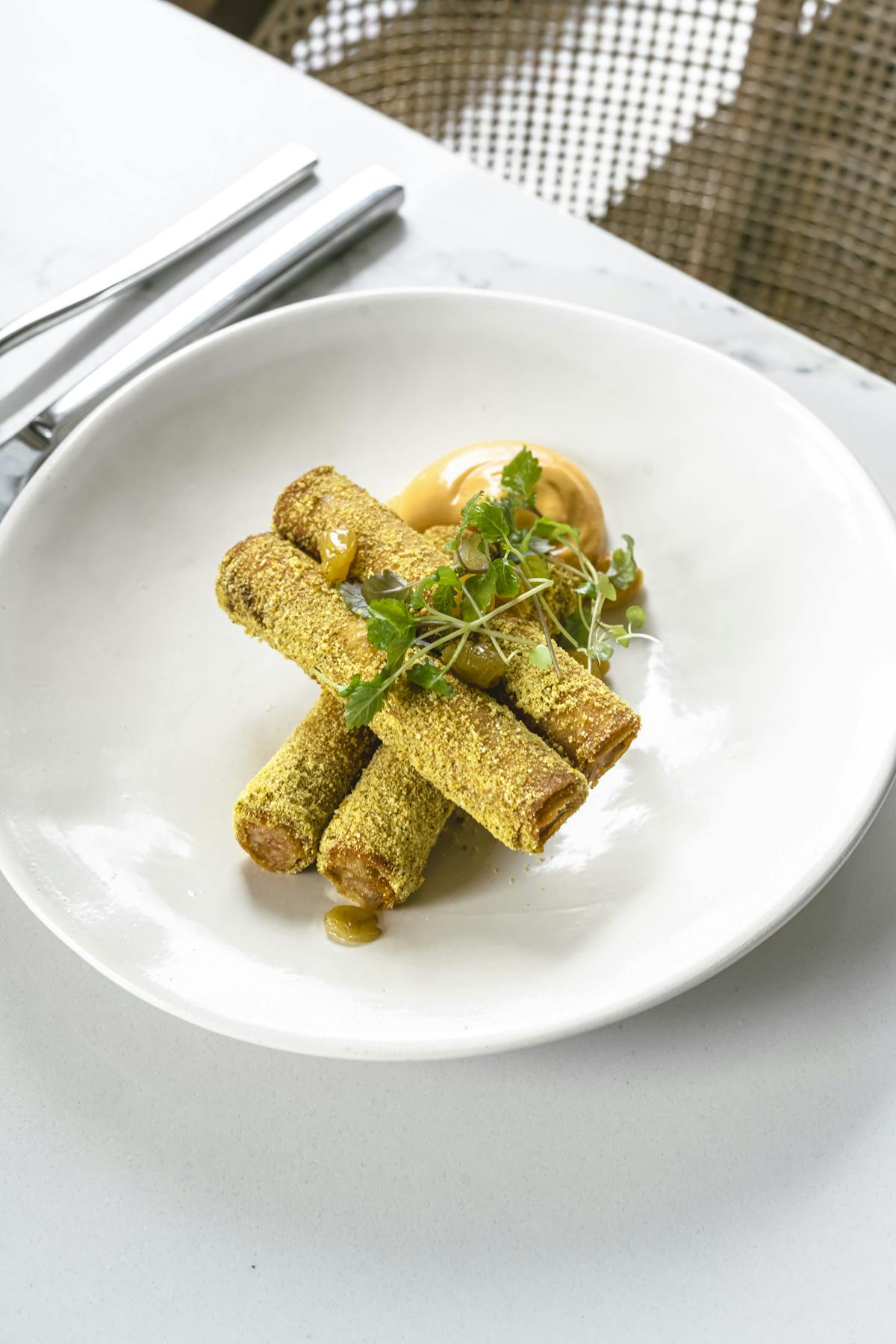 a plate of food on a table