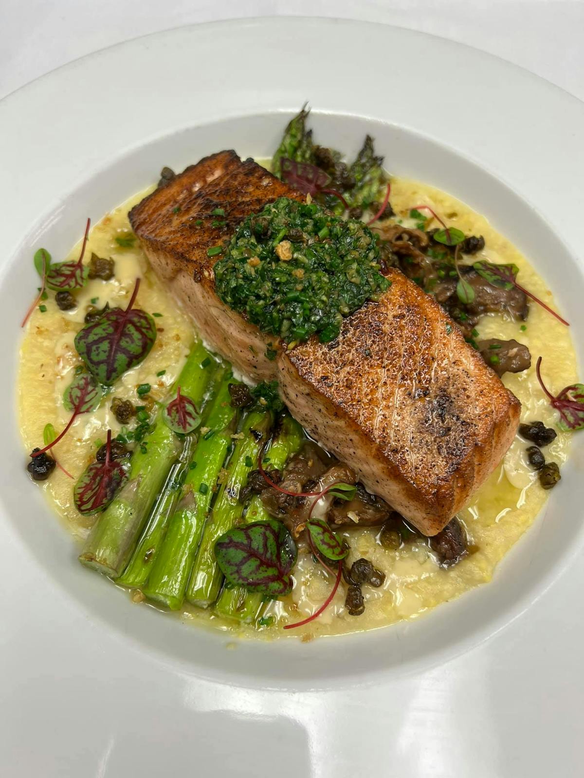 a plate of food with broccoli