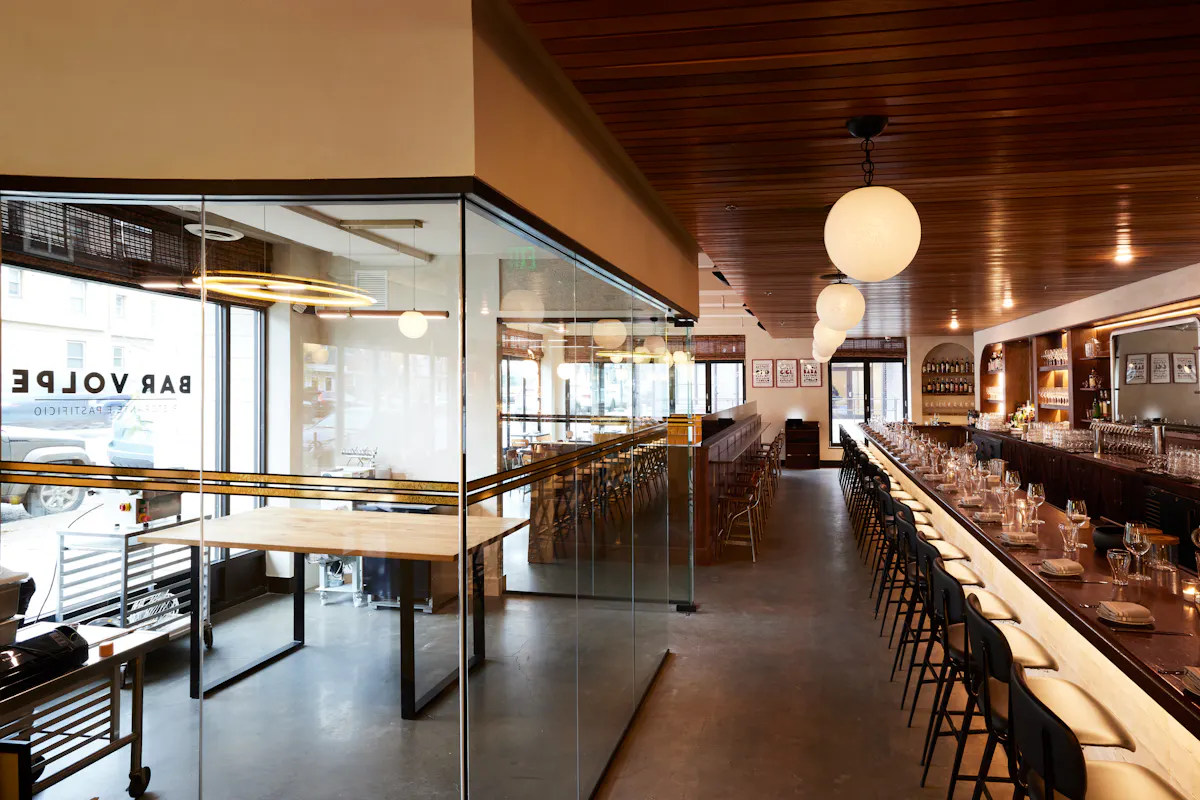The dining room at Bar Volpe in South Boston