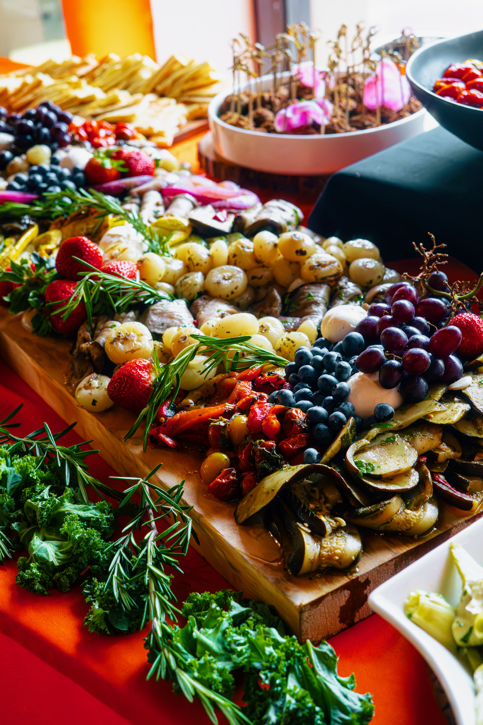 a table full of food