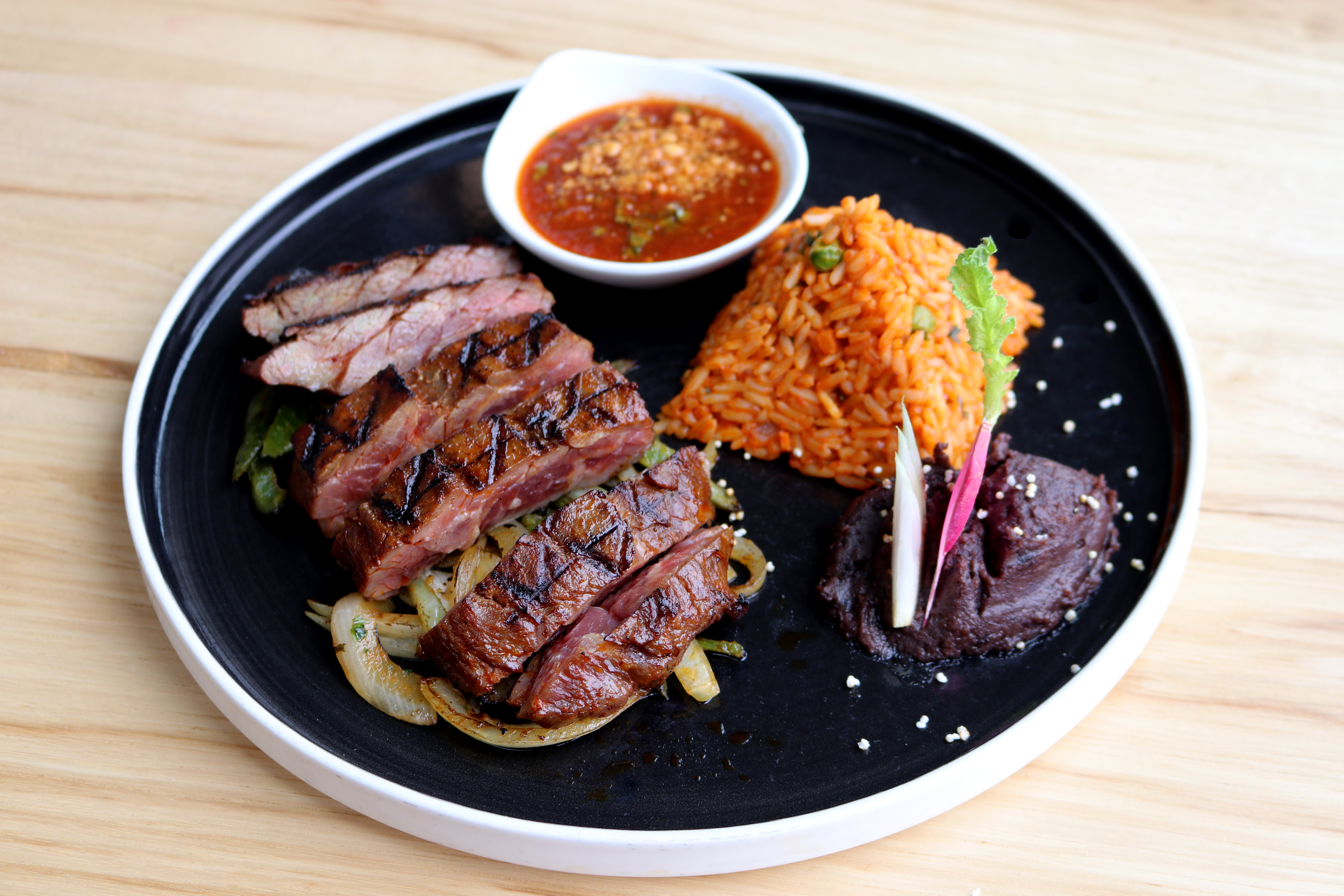 a plate of food on a table
