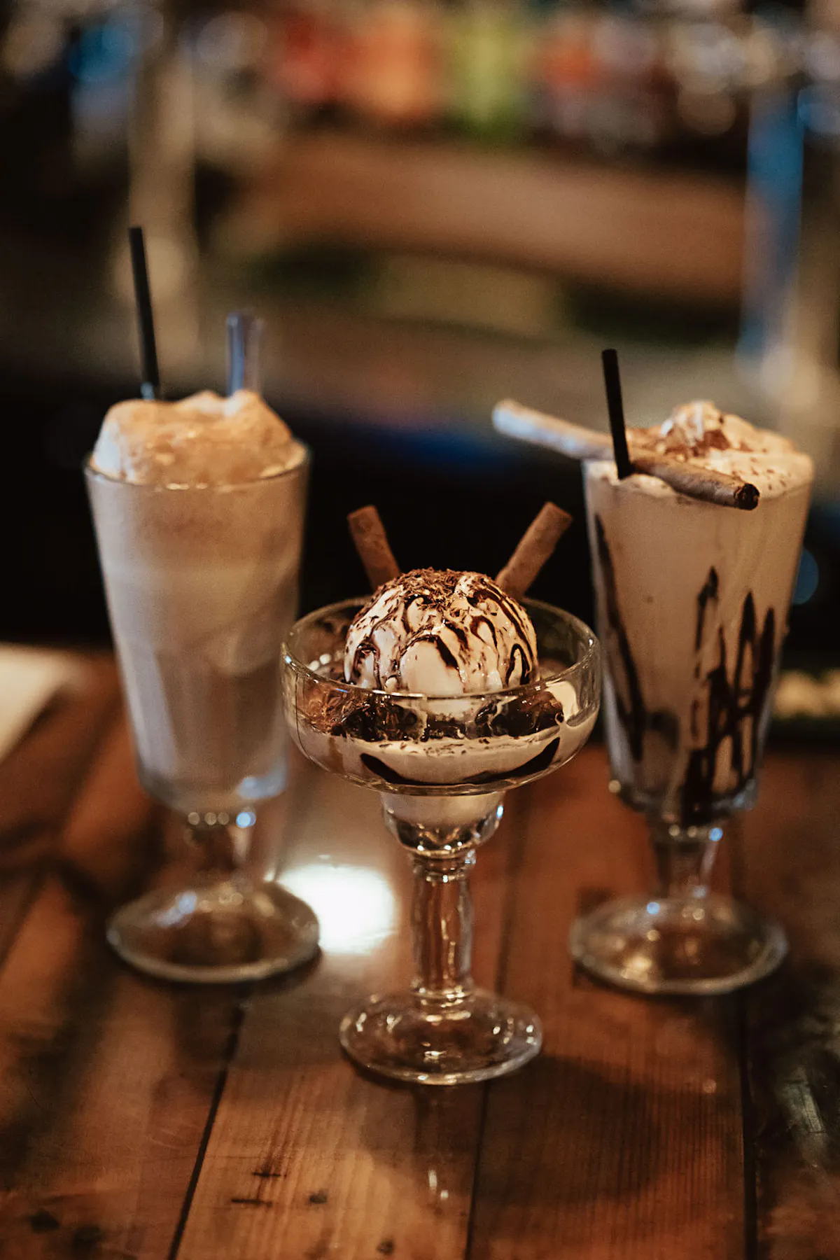 three alcohol dessert drinks