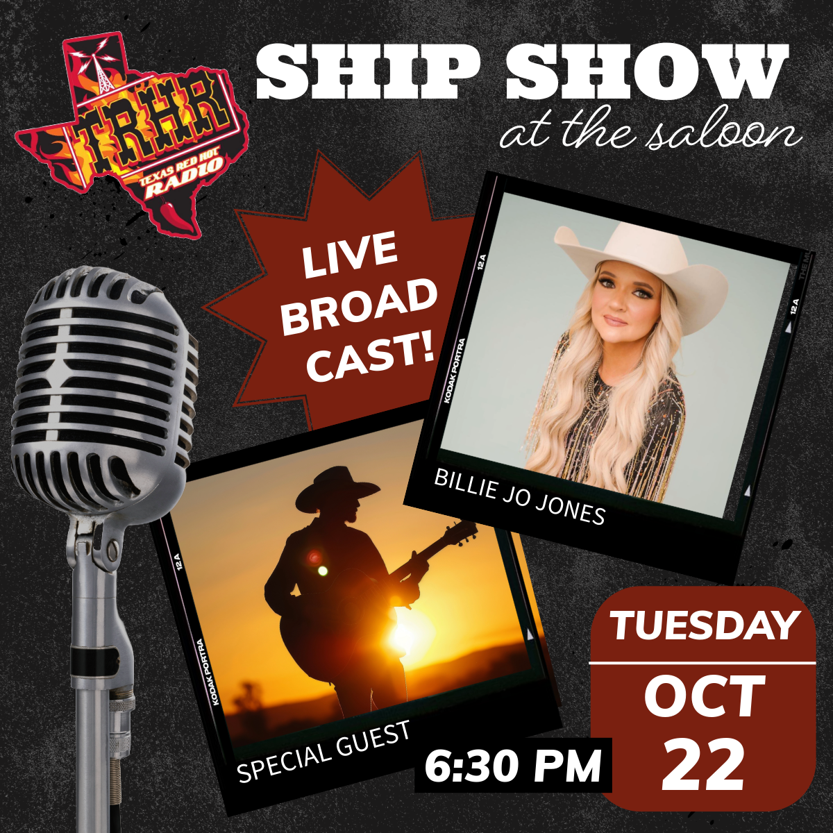 Texas Red Hot Radio Live Ship Show Silver Saddle Saloon Ice Cream