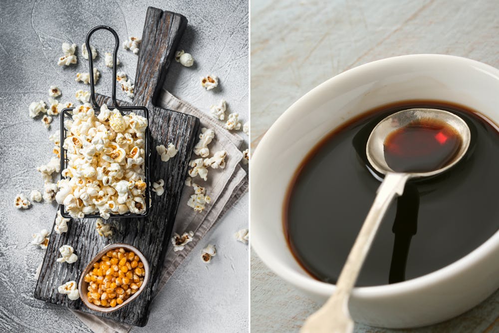 a plate of food and a cup of coffee