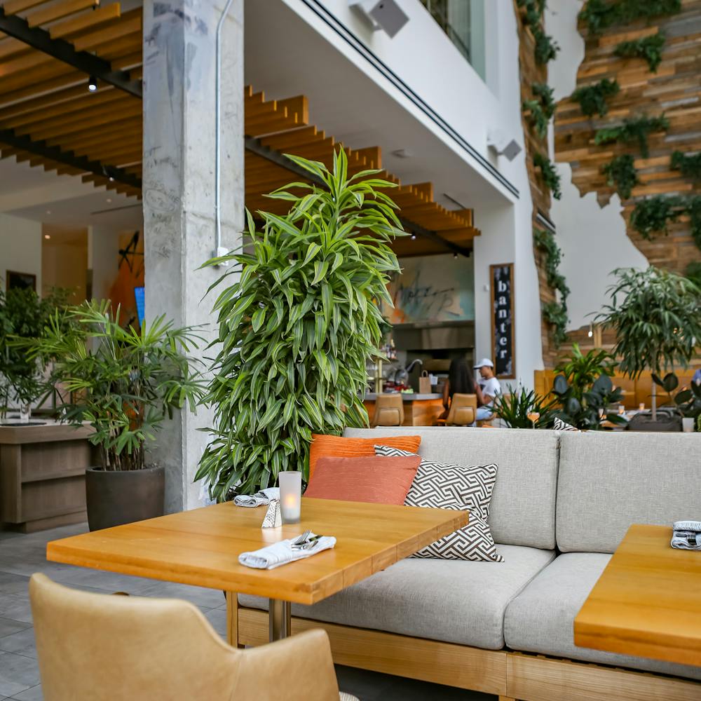 a table topped with lots of furniture