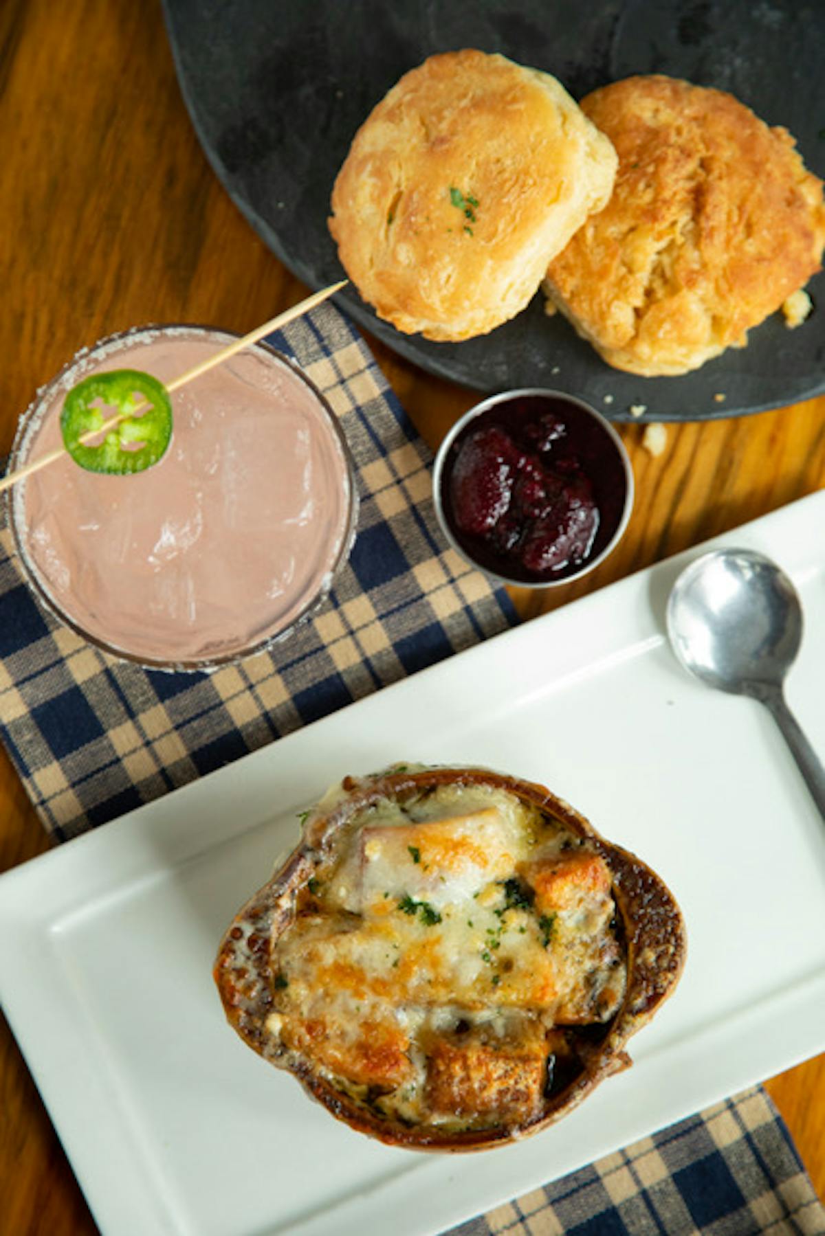 a tray of food on a plate