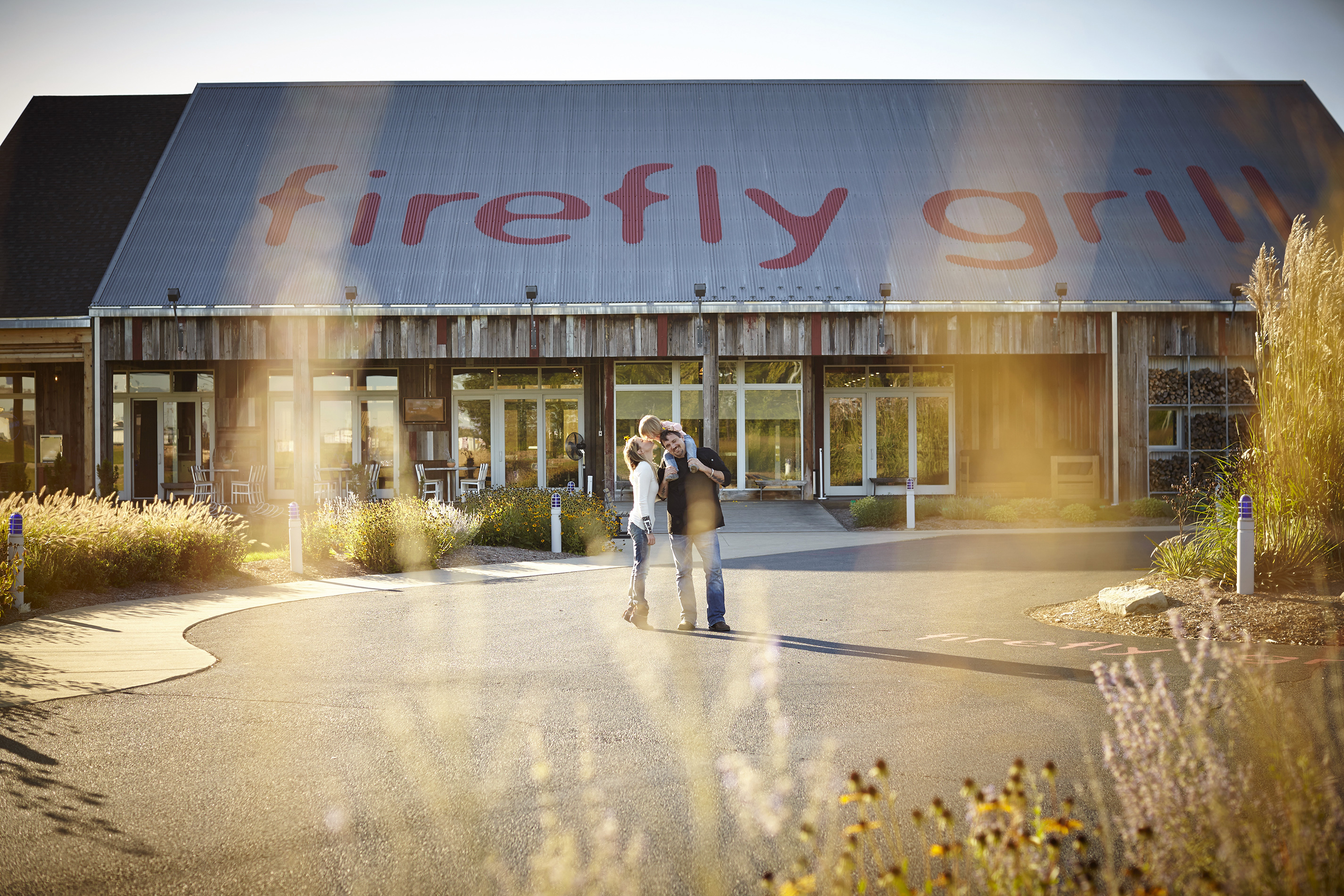 Niall and Kristie Campbell sharing an embrace outside Firefly Grill