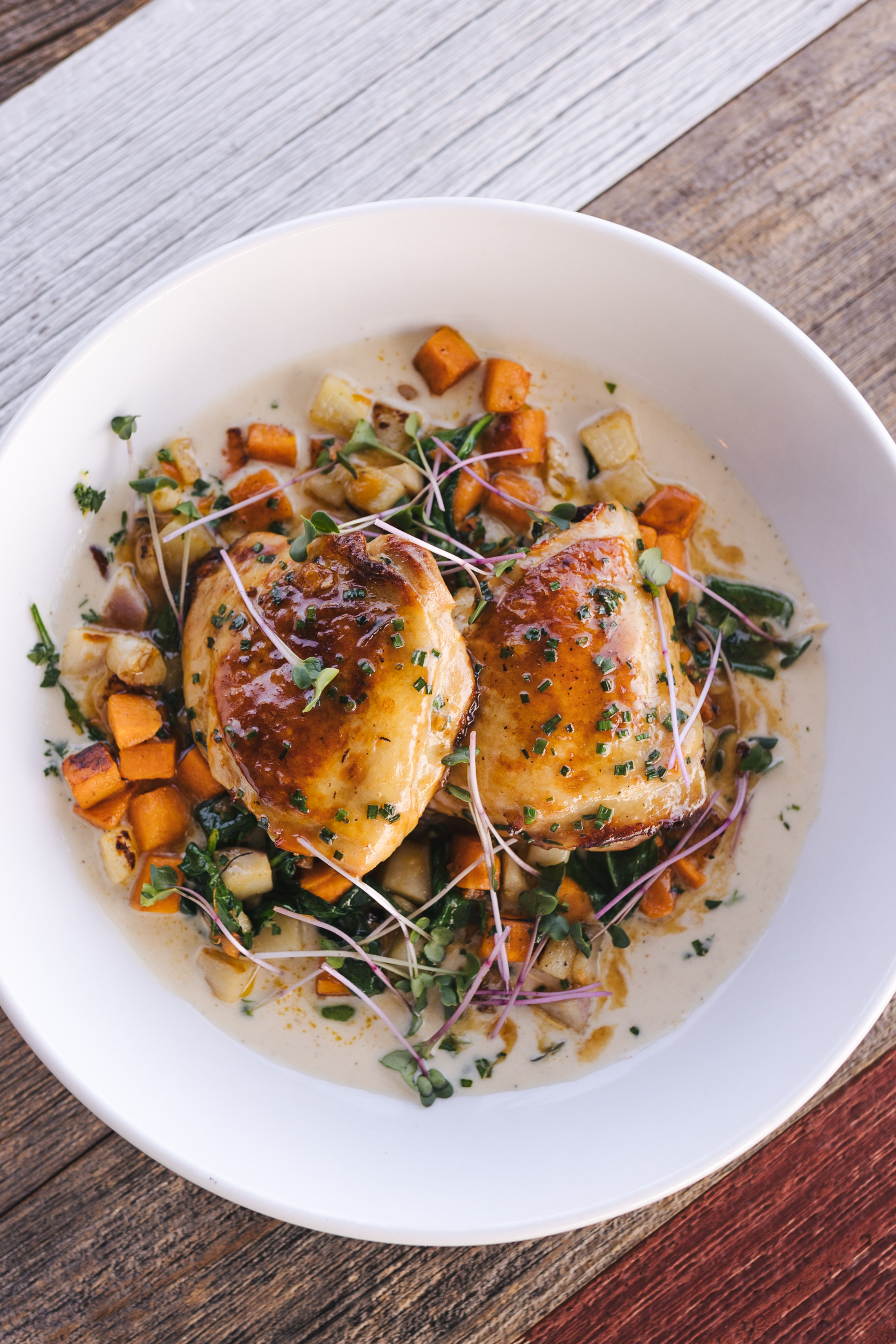 a bowl of food on a table