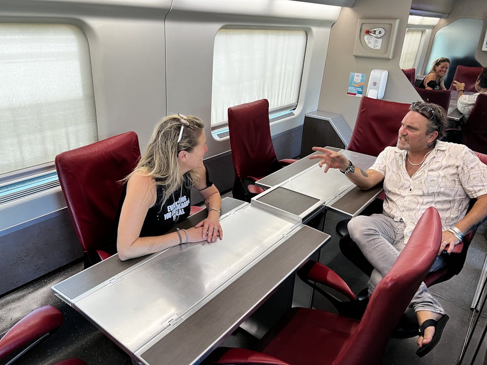 a person sitting at a table