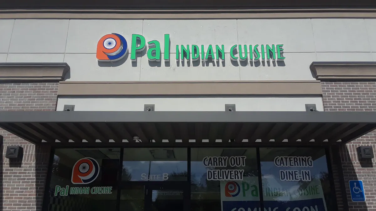a sign above a store