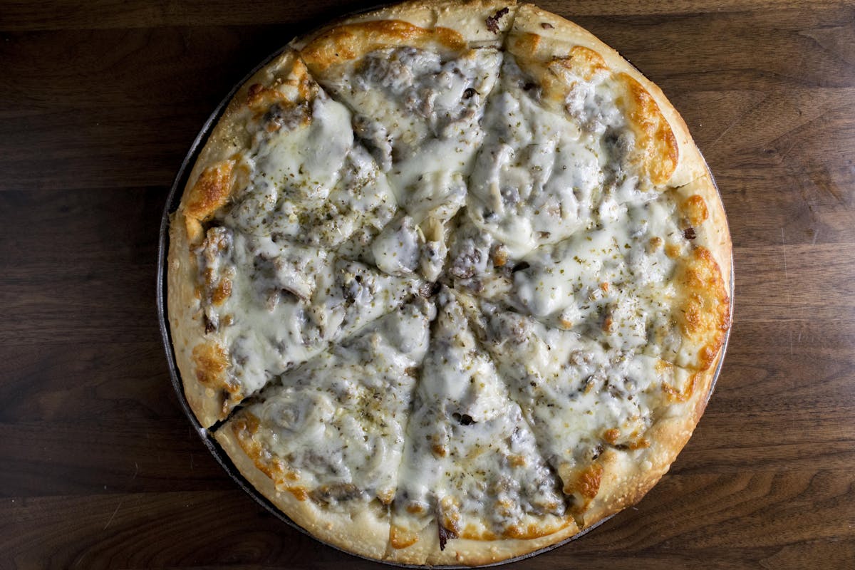 a white pizza 