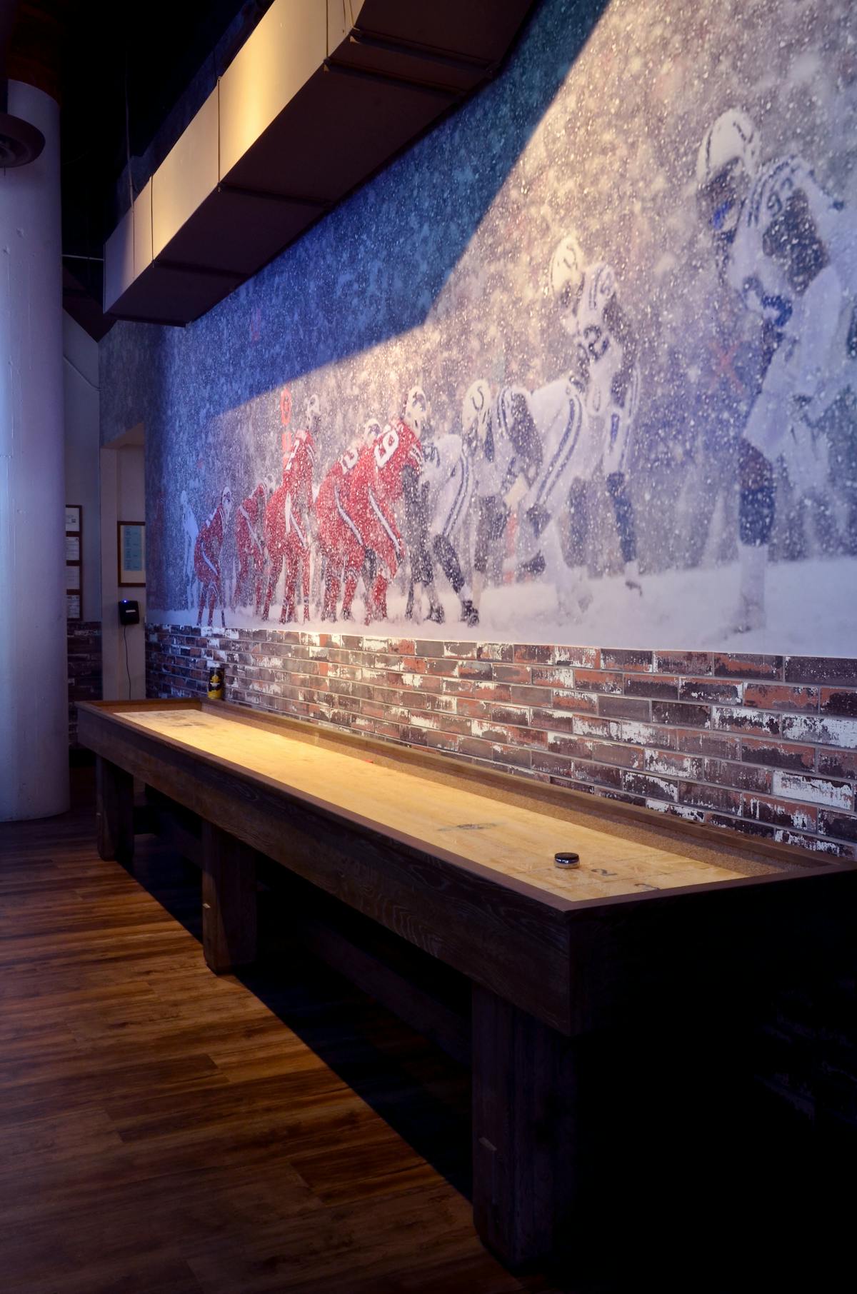 an image of a wall decoration inside the restaurant which displays bulls