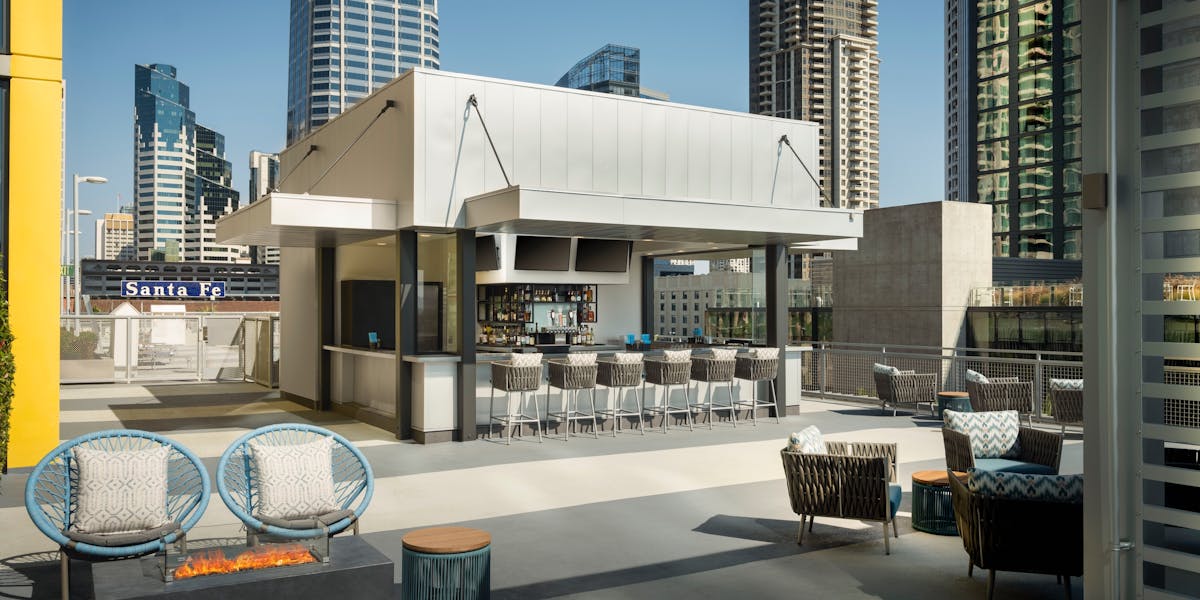 a rooftop bar