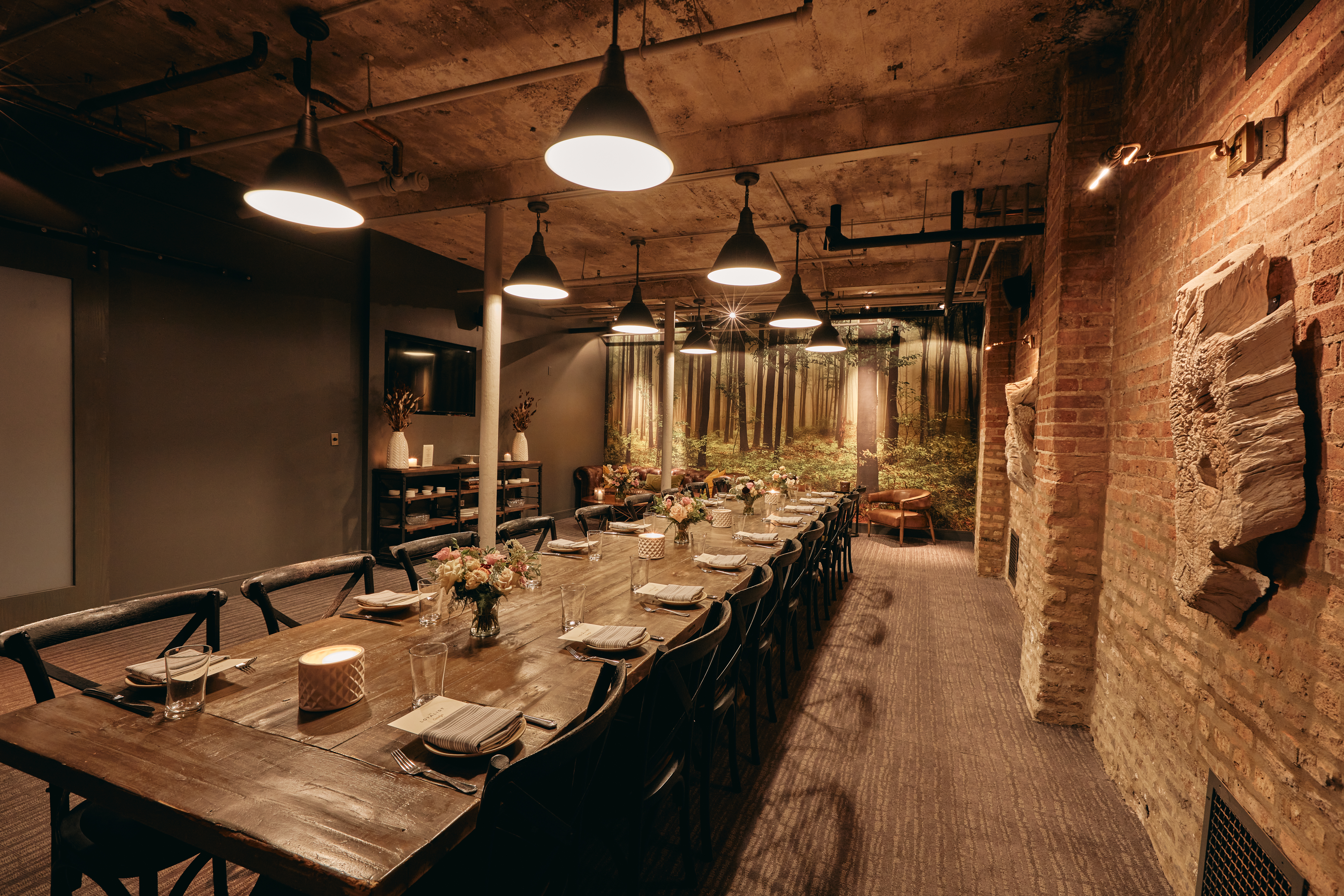 a private event with a large table 