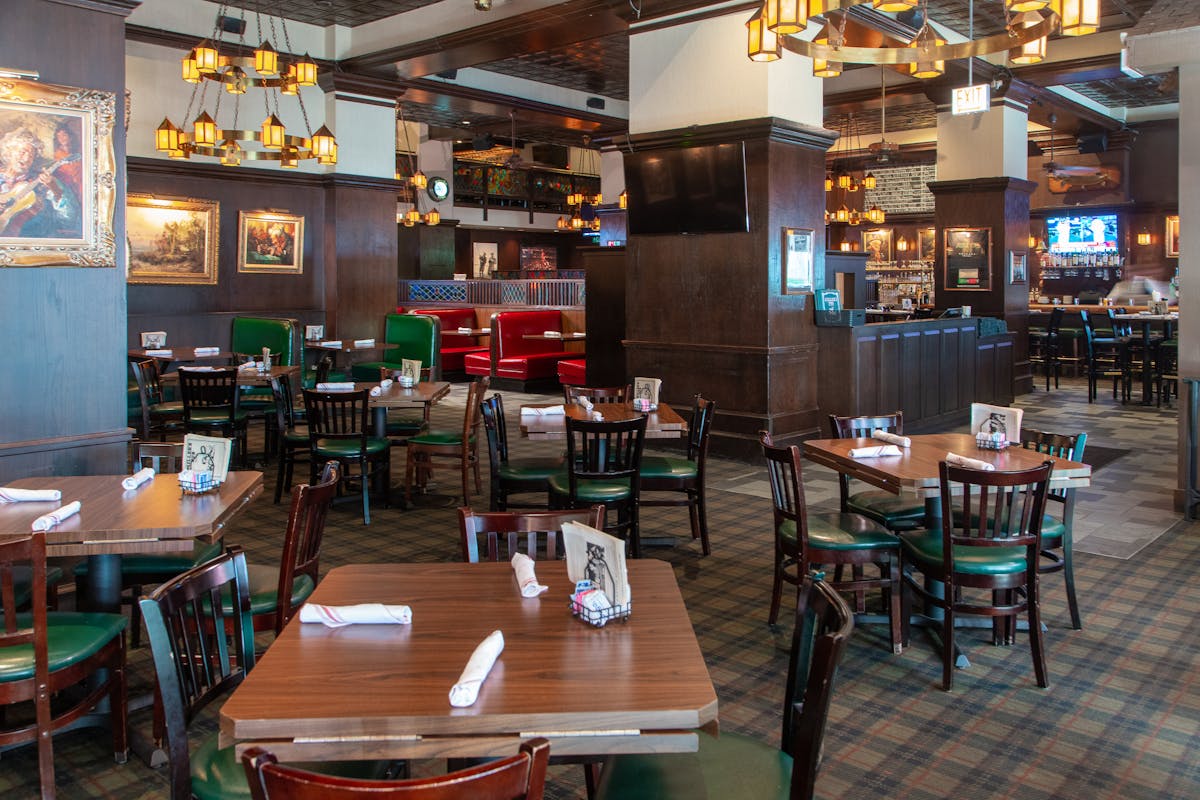 inside view of the restaurant with tables