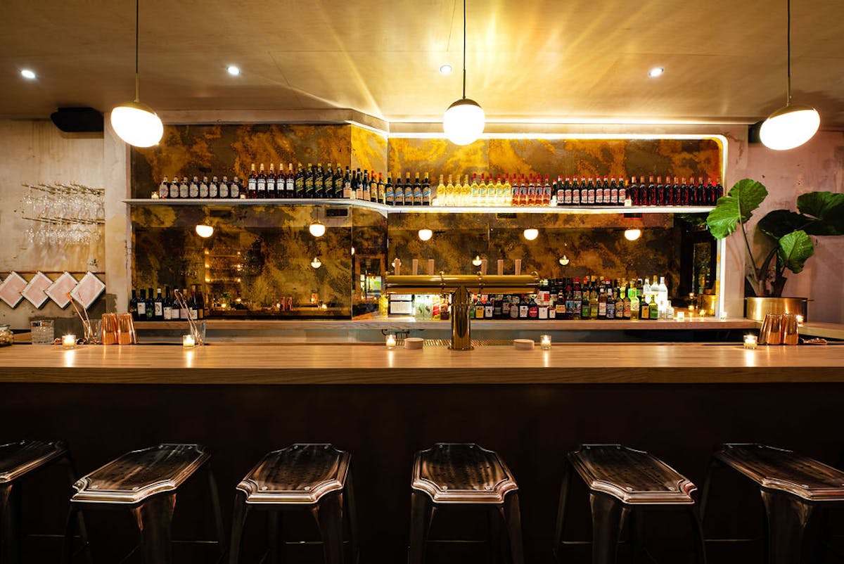 a restaurant bar