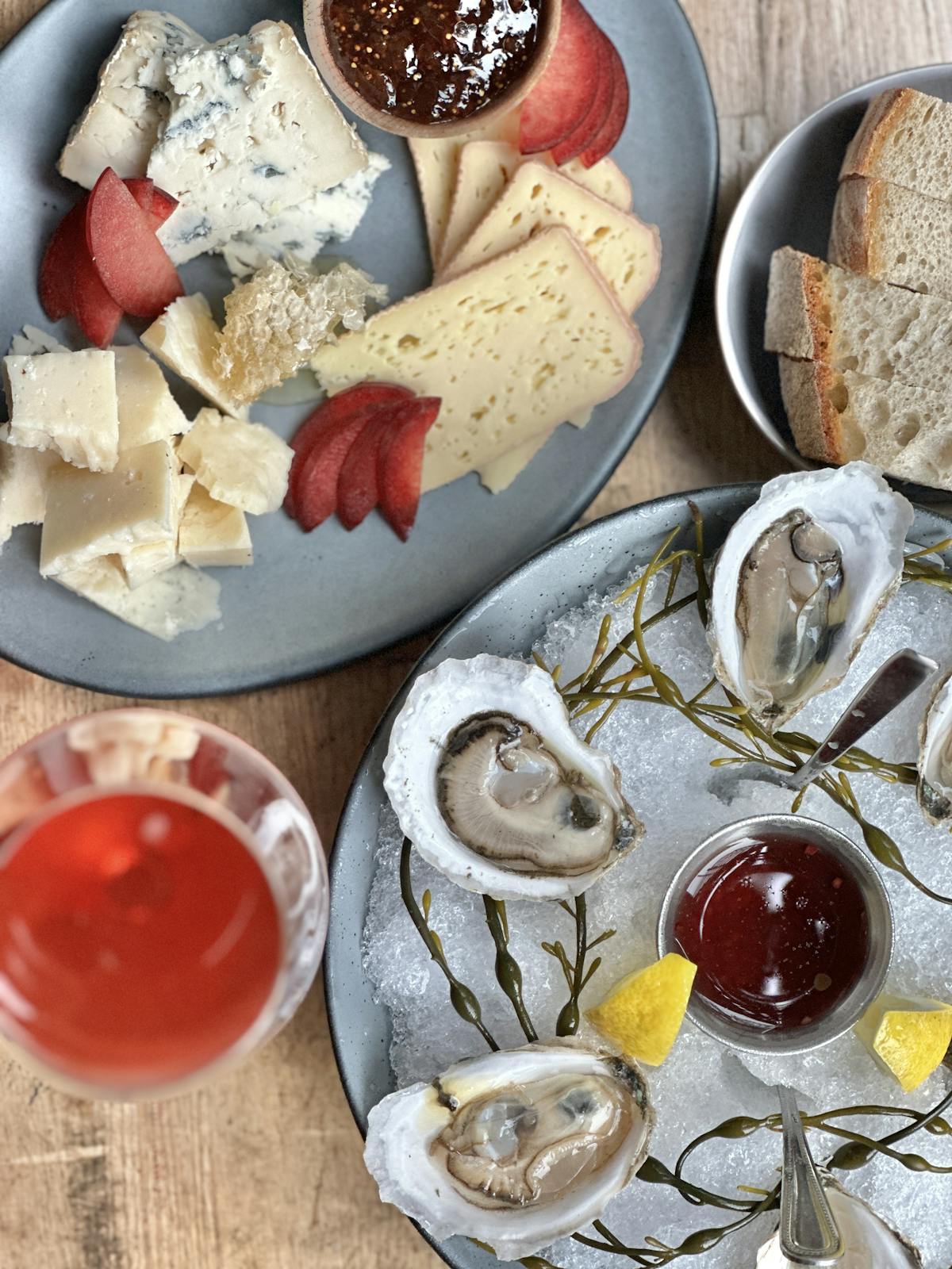local cheeses and oyster happy hour
