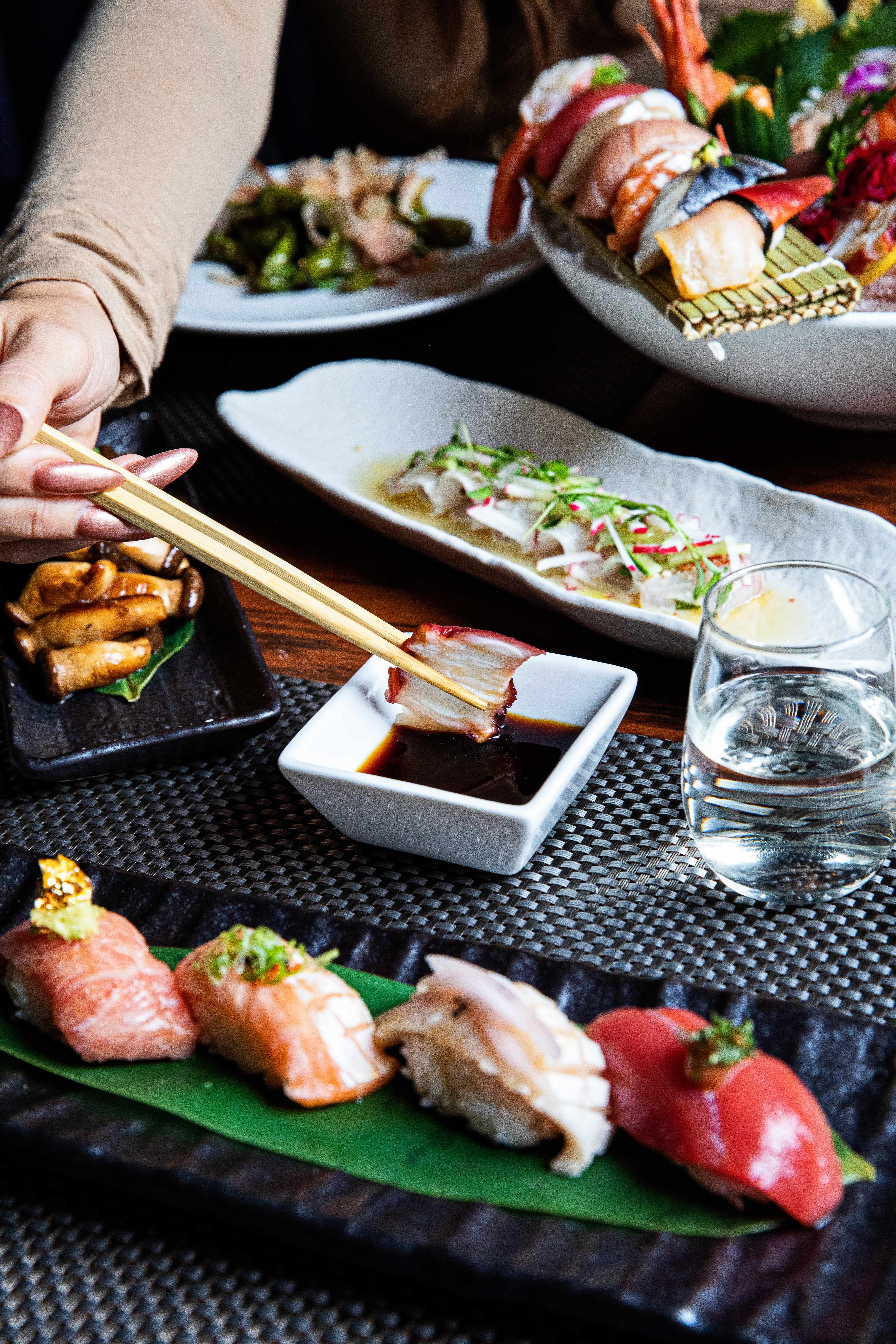 a tray of food on a plate