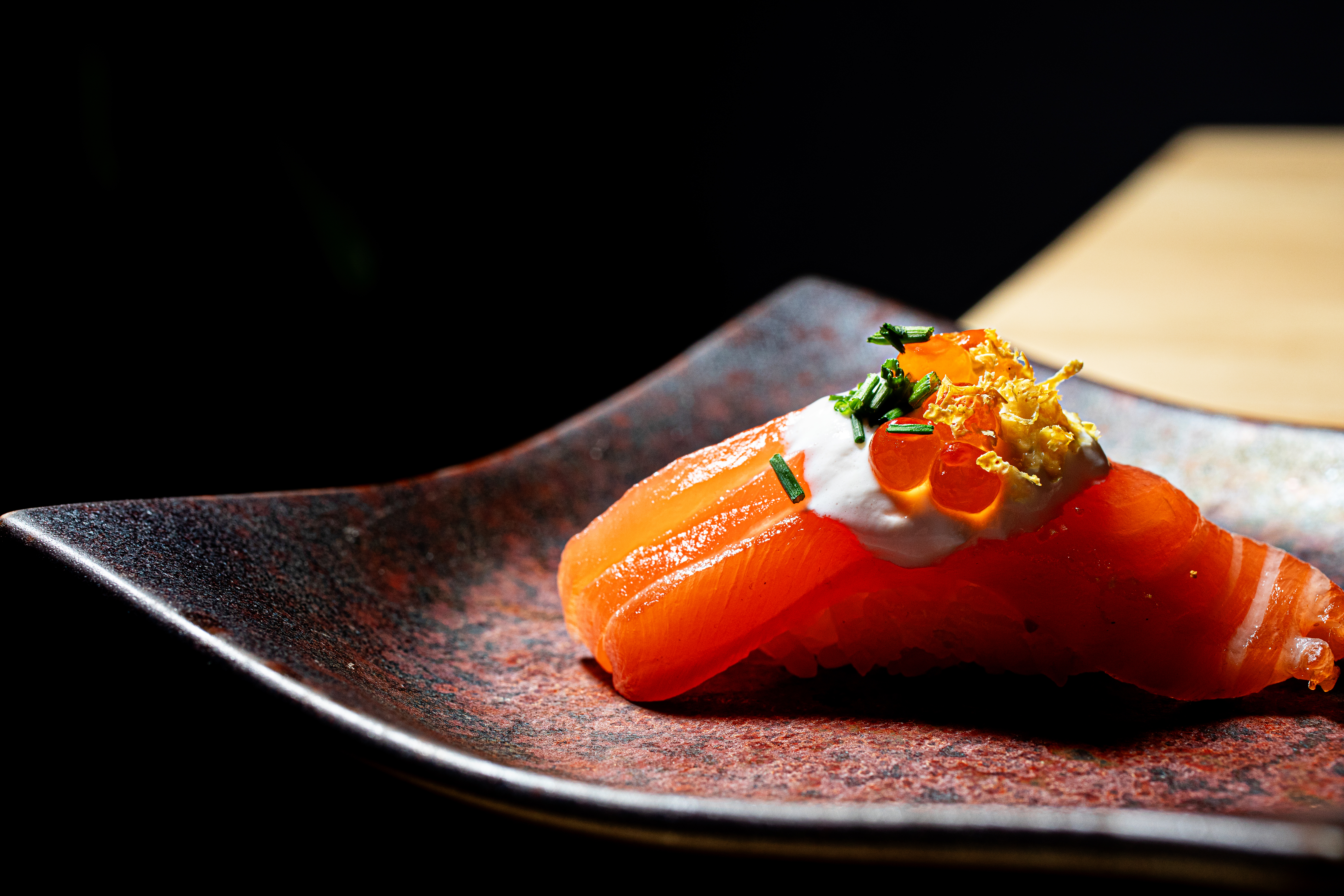 a close up of food on a plate