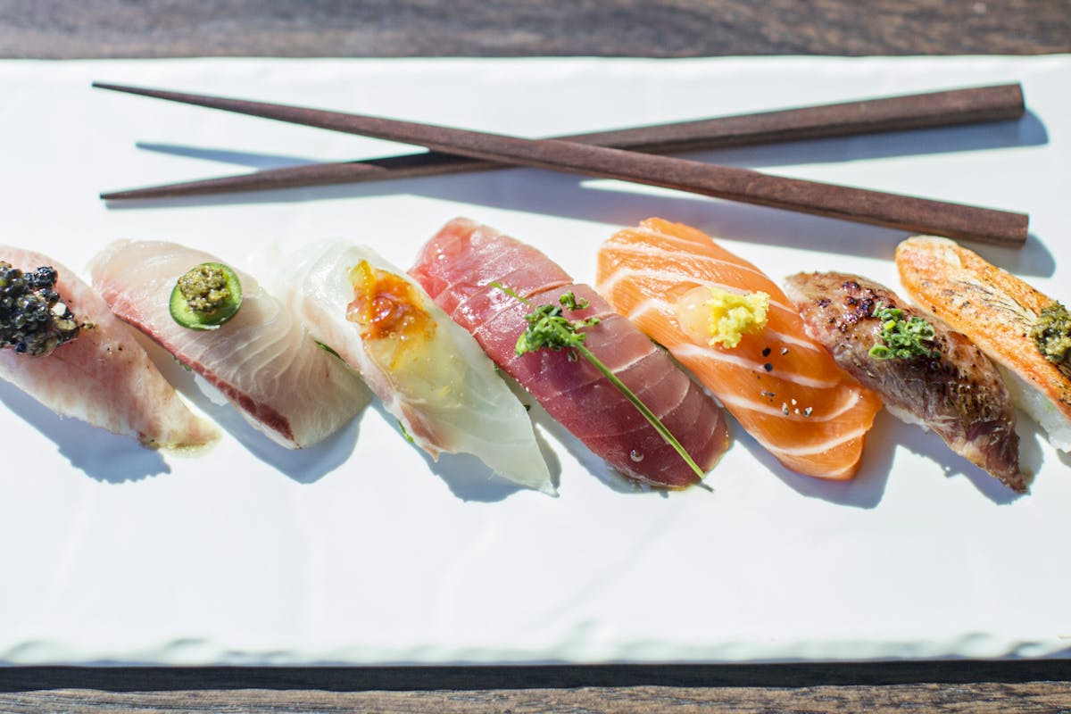 a plate of food with a slice cut out