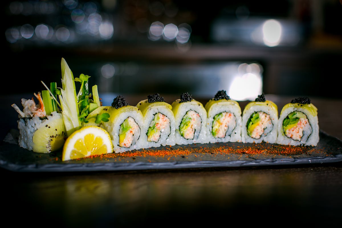 sushi on a table