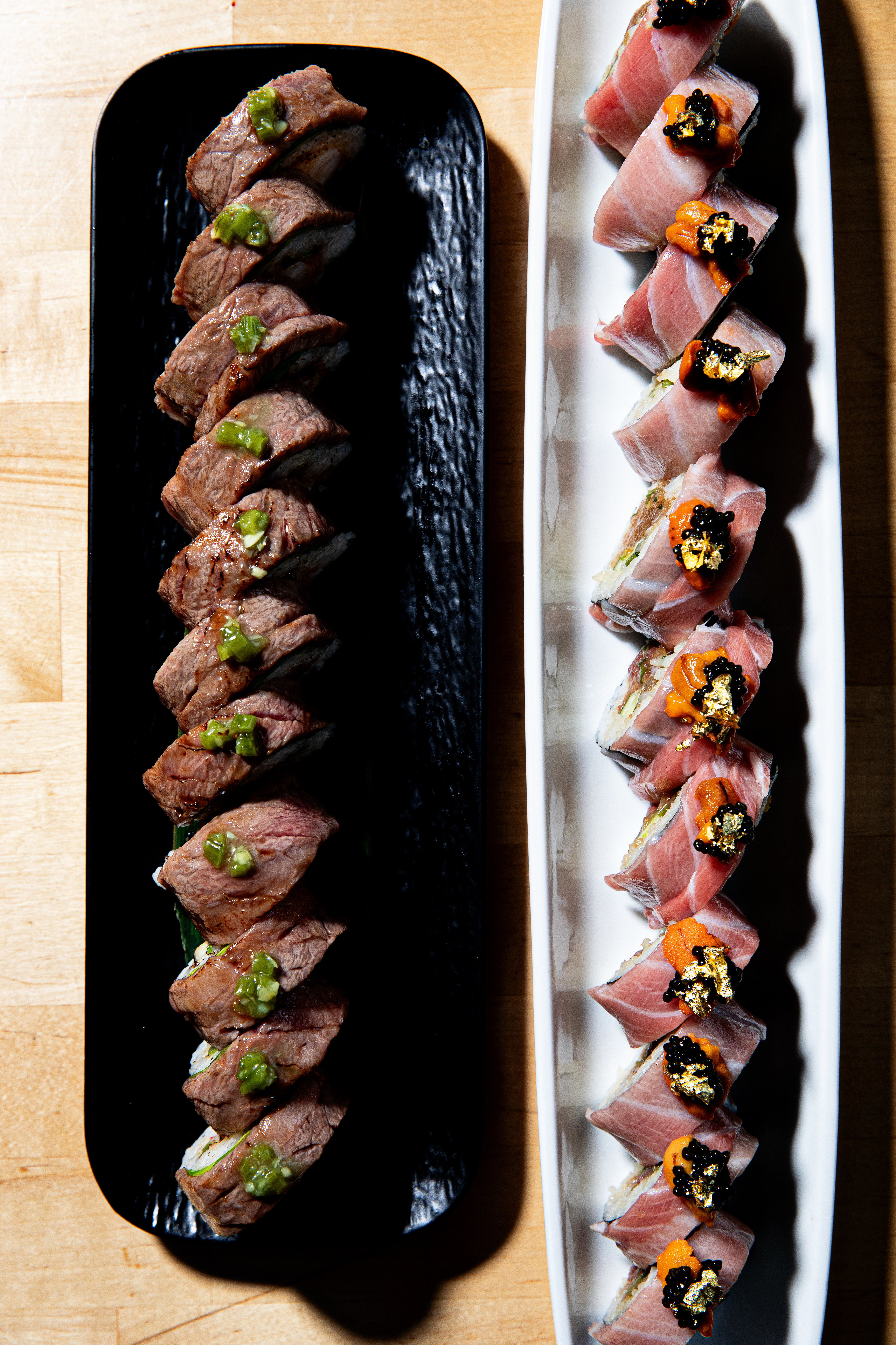 a bunch of different types of food