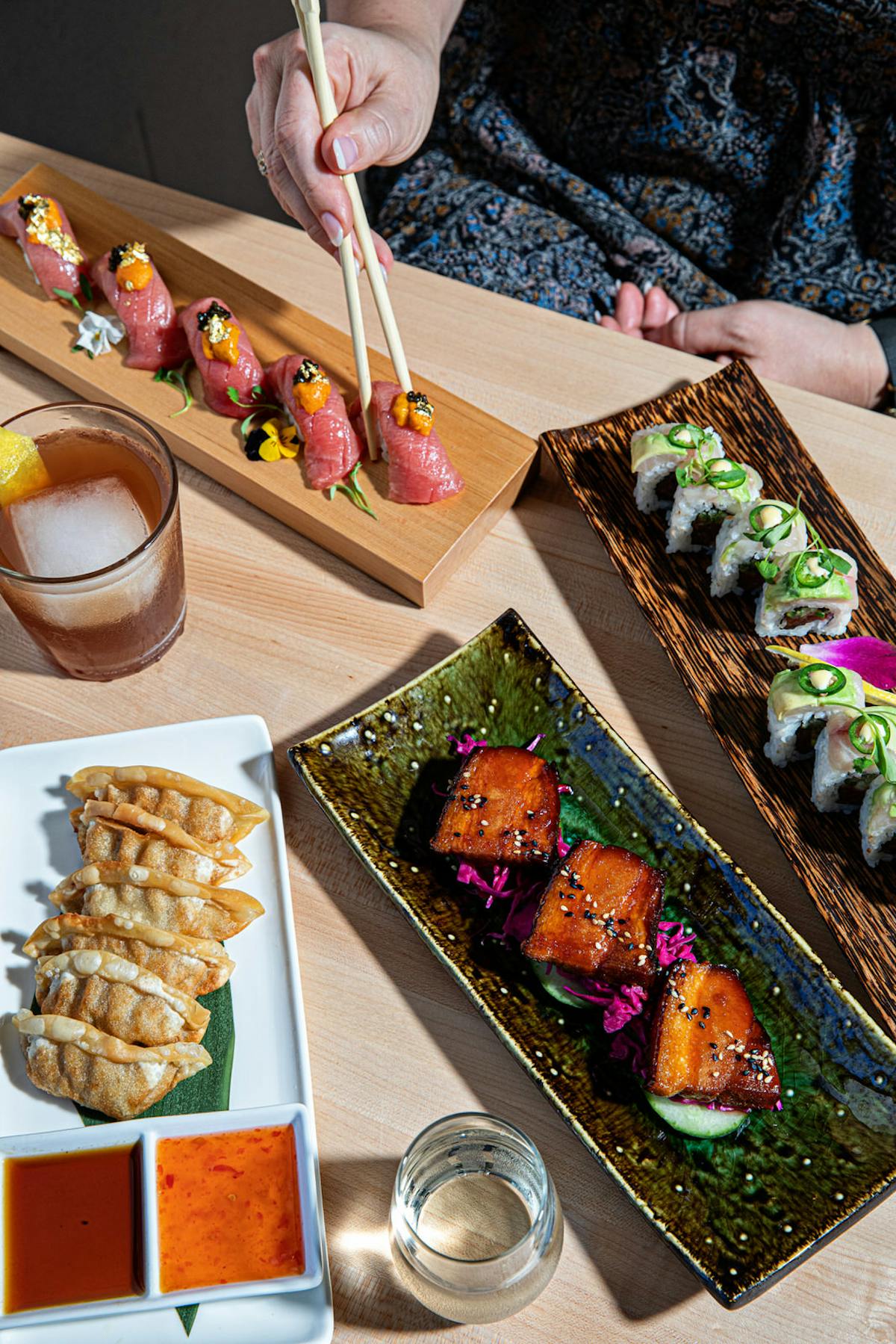 a bunch of food on a table