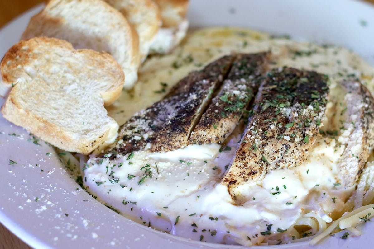 a close up of food on a plate