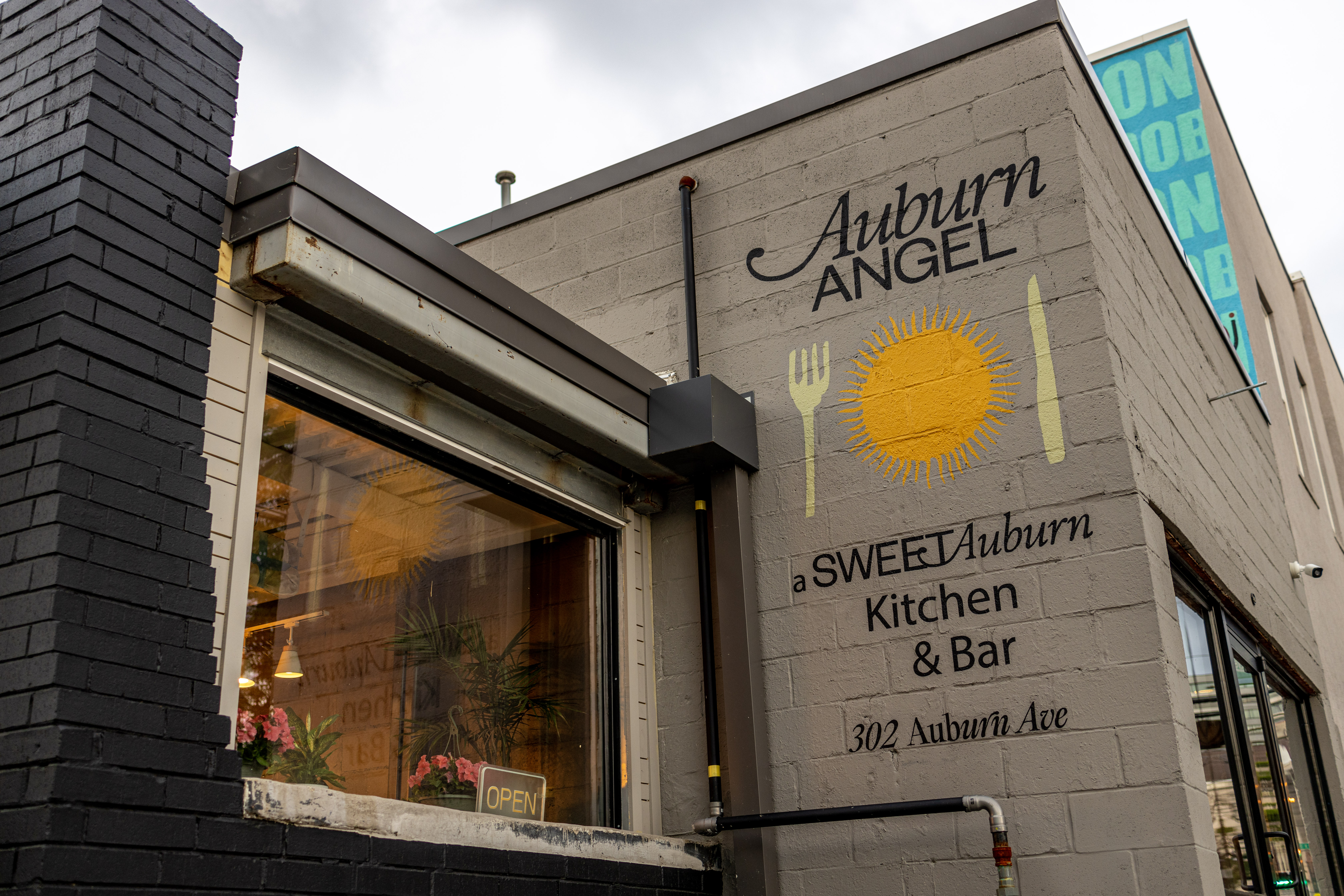 a sign on the side of a building