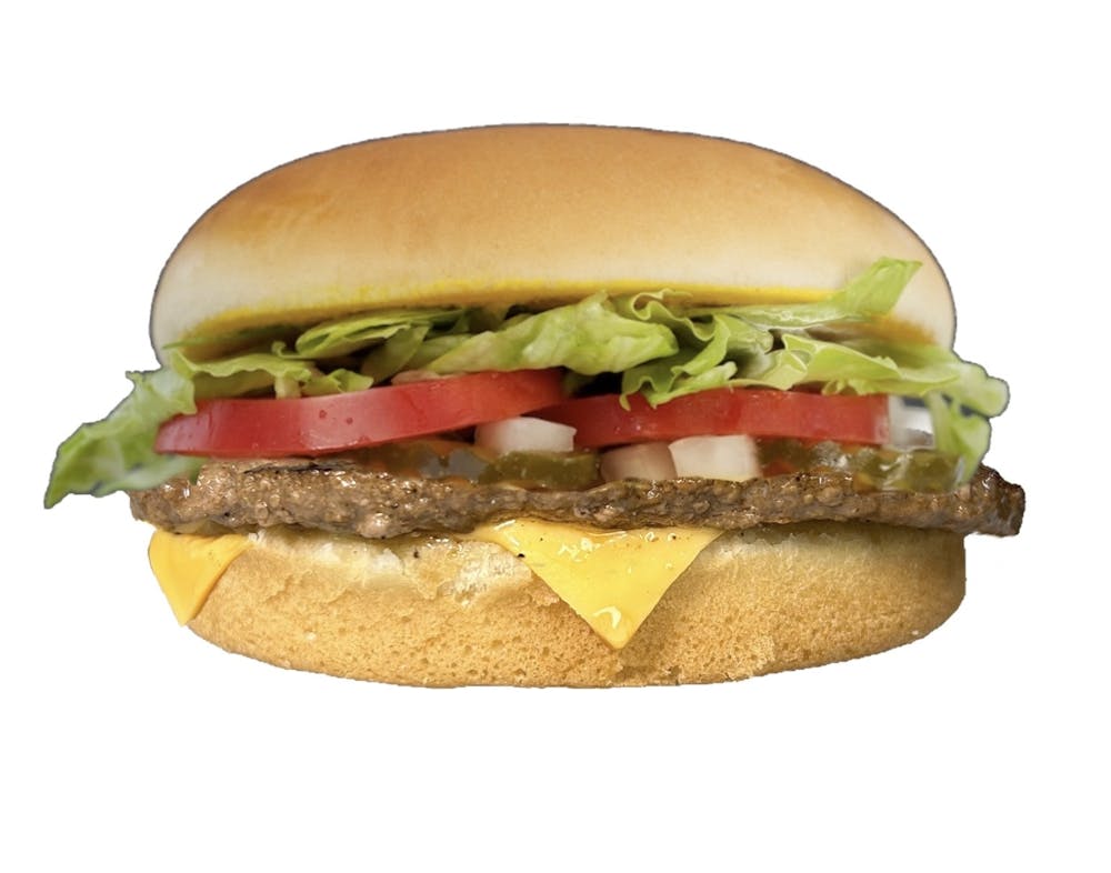 a sandwich sitting on top of a hot dog on a bun