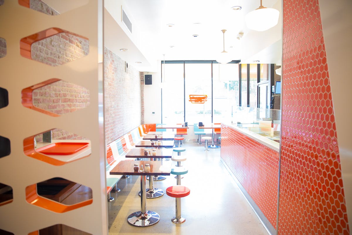 a restaurant dining room