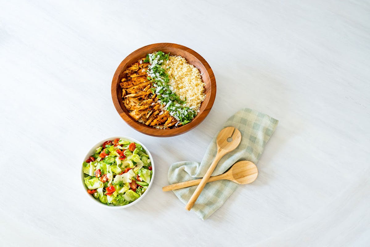 a bowl of food on a table