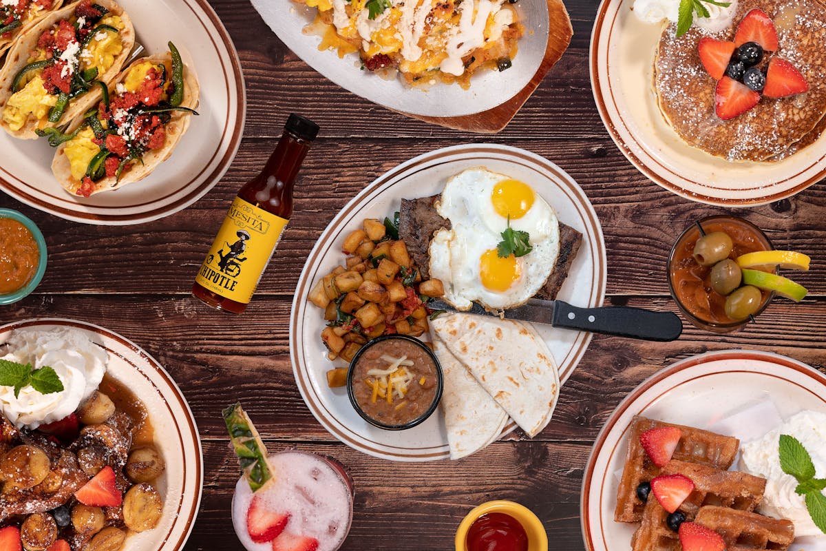 a bunch of different types of food on a plate