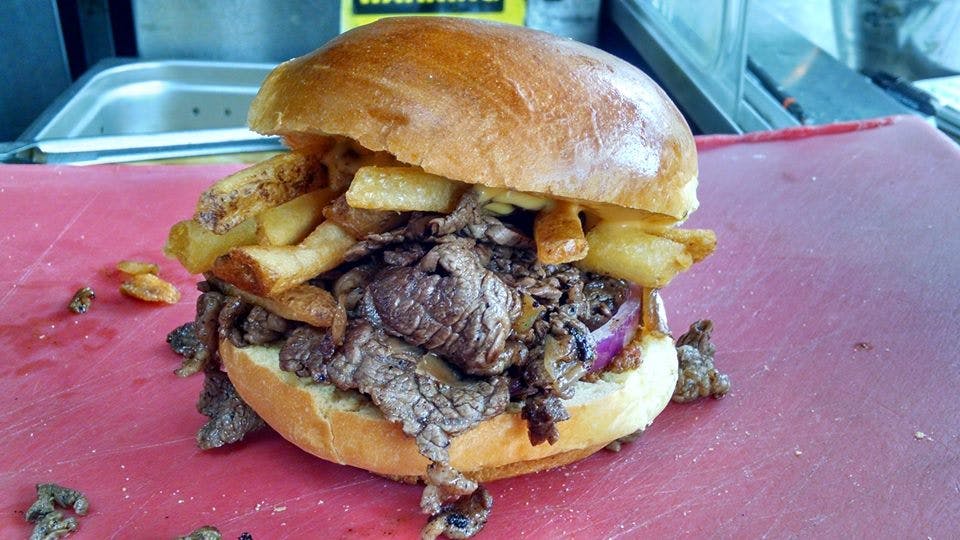 a sandwich sitting on top of a table