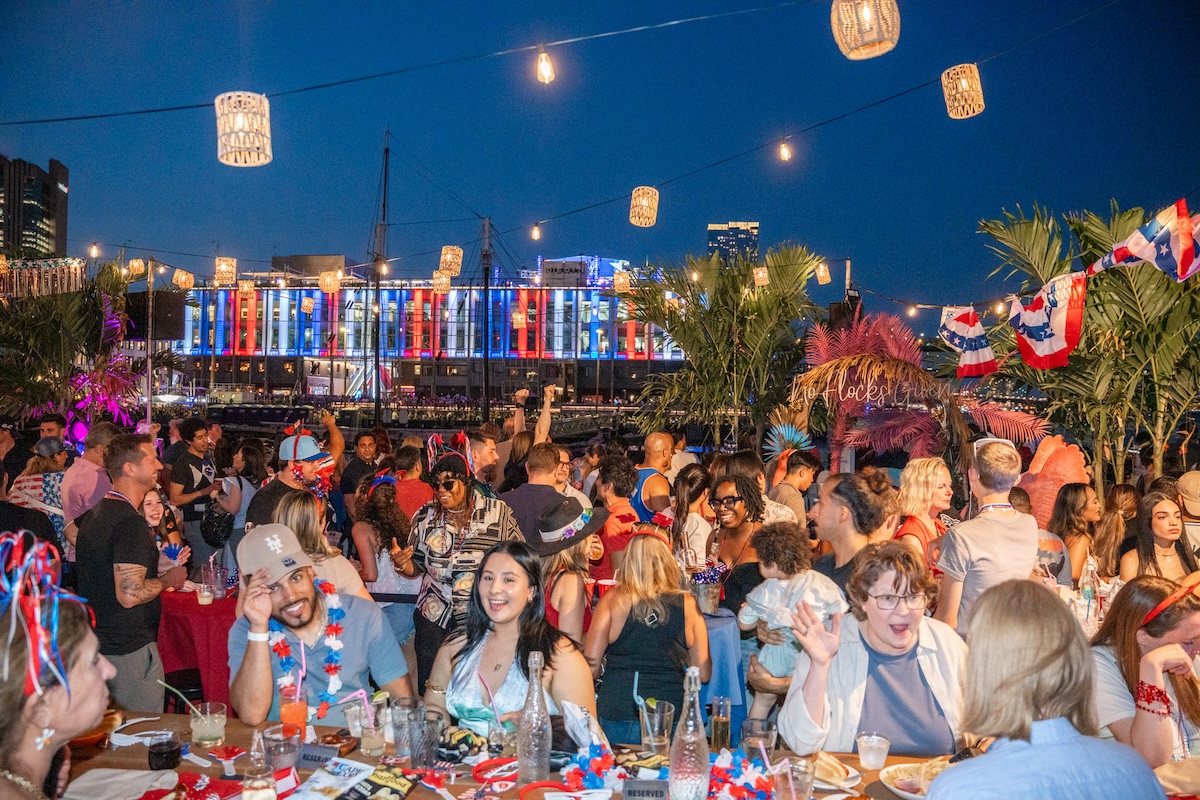 Watermark Pier 15 rooftop style July 4th celebration with NYC skyline